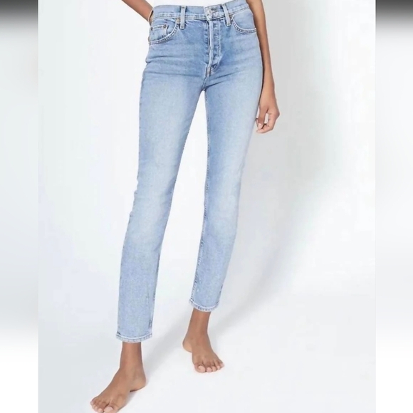 Agolde 90s High Rise Ankle Crop Jeans Sz 29 Mid 90s - Picture 1 of 6